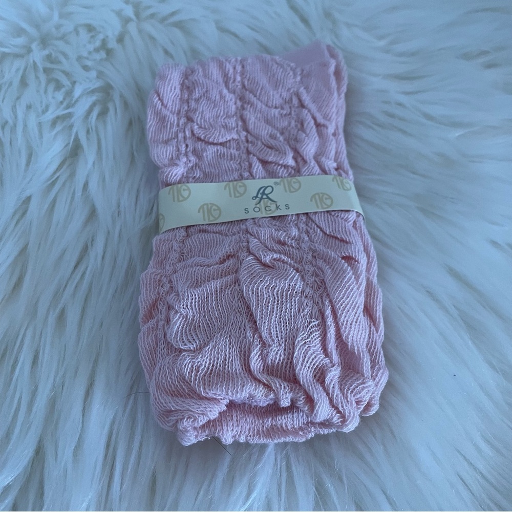 New Coquette Pink Ruffle Socks One Size